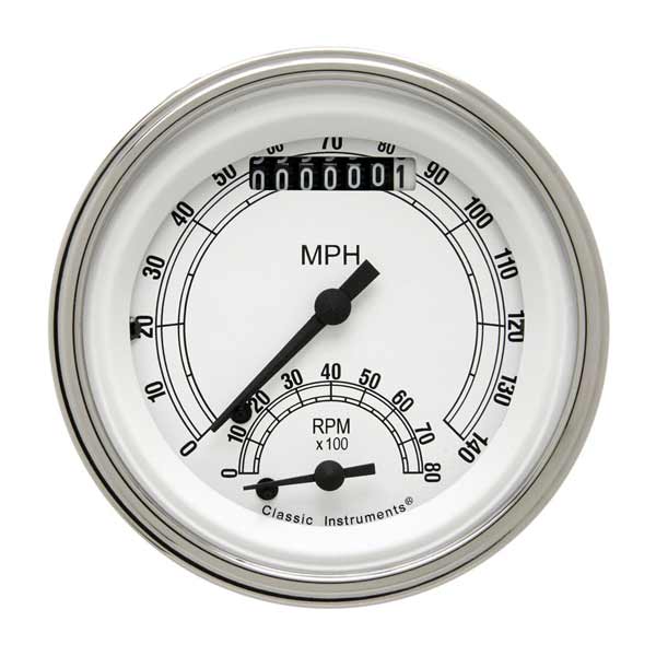 CW20SLF - Classic Instruments Classic White Ultimate-Speedometer-Tachometer