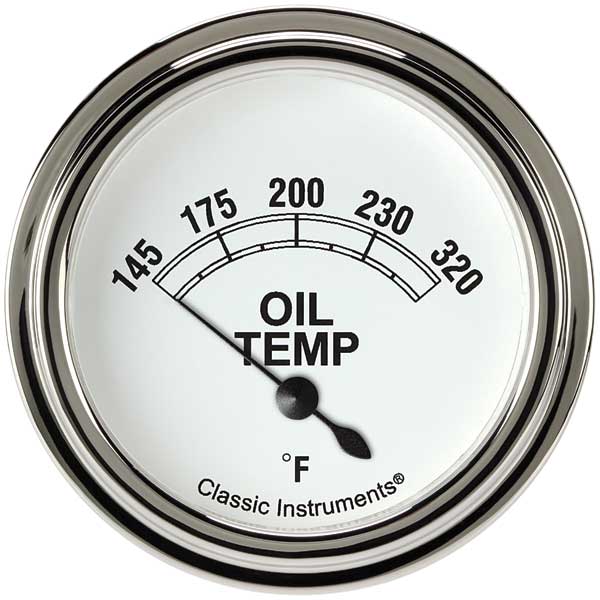 CW228SLF - Classic Instruments Classic White Oil Temperature Gauge