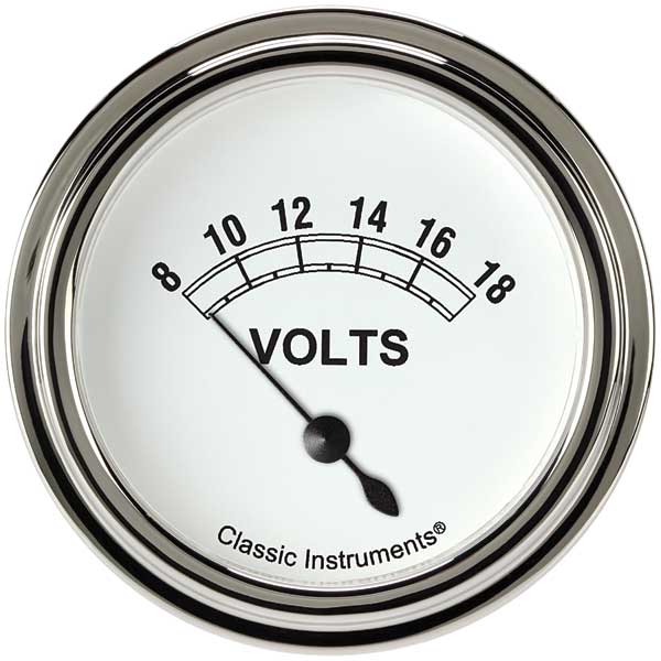 CW230SLF - Classic Instruments Classic White Volts Gauge