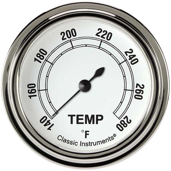 CW326SLF-08 - Classic Instruments Classic White Water Temperature Gauge