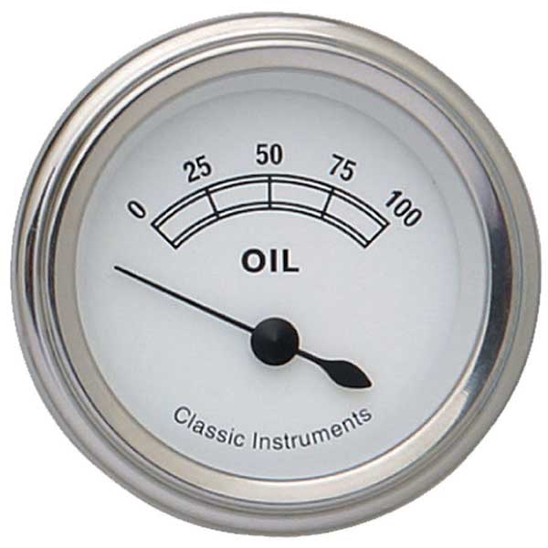 CW81SLF - Classic Instruments Classic White Oil Pressure Gauge
