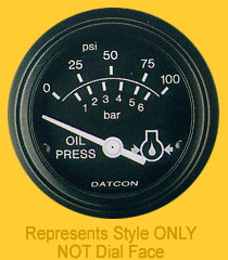 101575 - Datcon Oil Pressure Gauge 24V 0-80PSI 240-33.5 ohms