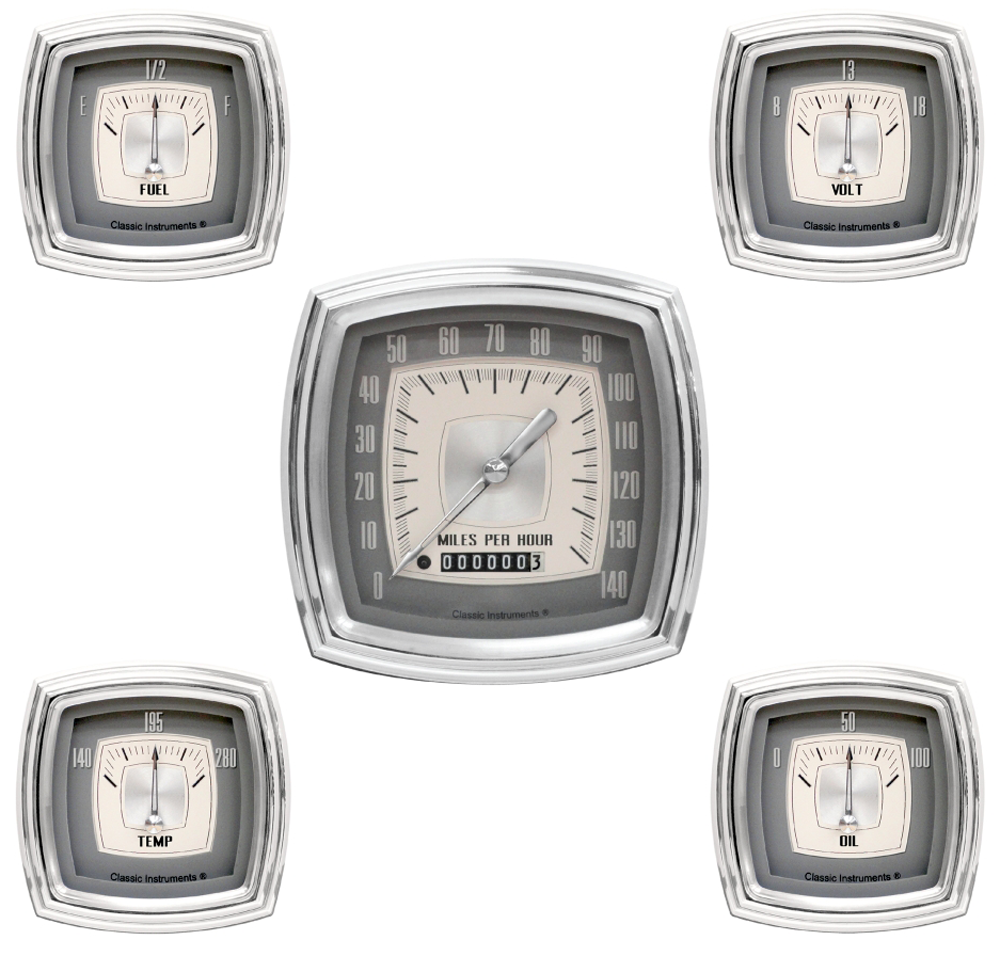 ES00 - Classic Instruments Esquire 5 gauge set Speedometer Fuel Oil Pressure Temperature Volt