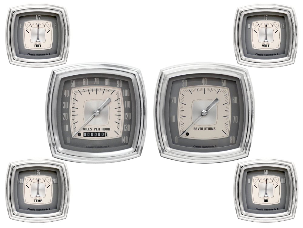 ES01 - Classic Instruments Esquire 6 gauge set Speedometer Tachometer Fuel Oil Temperature Volt