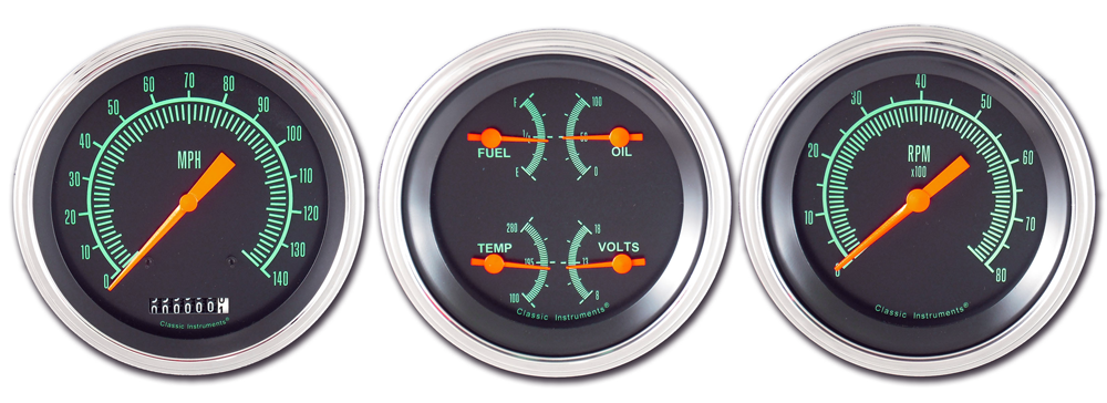 GS03SLF - Classic Instruments G-Stock 3 gauge set Speedometer Tachometer Quad