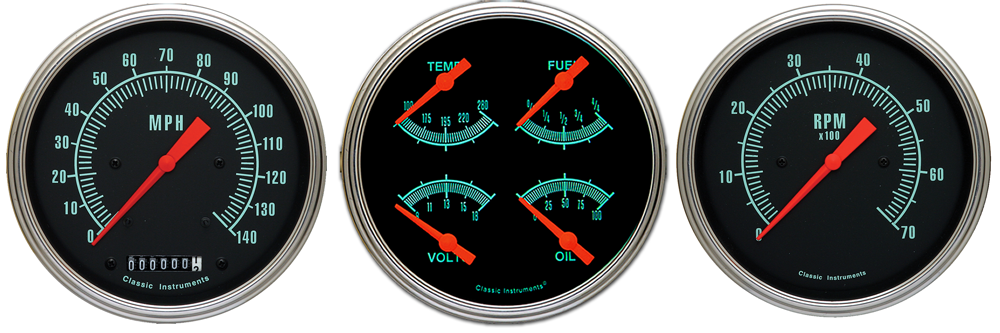 GS53SLF - Classic Instruments G-Stock 3 gauge set Speedometer Tachometer Quad