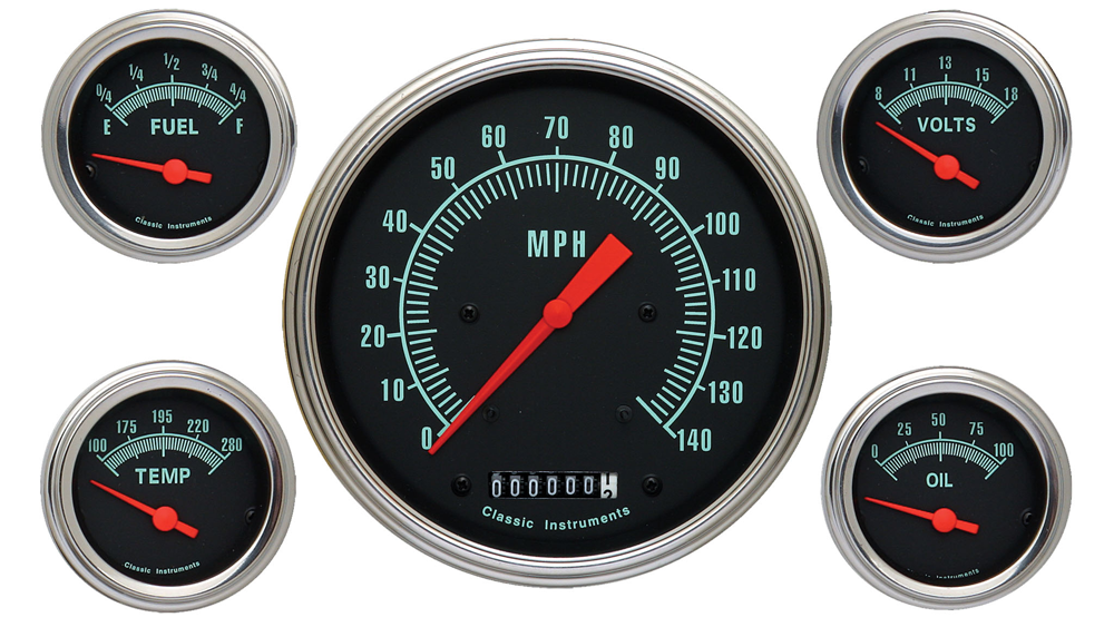 GS54SLF - Classic Instruments G-Stock 5 gauge set Speedometer Fuel Temperature Volt Oil