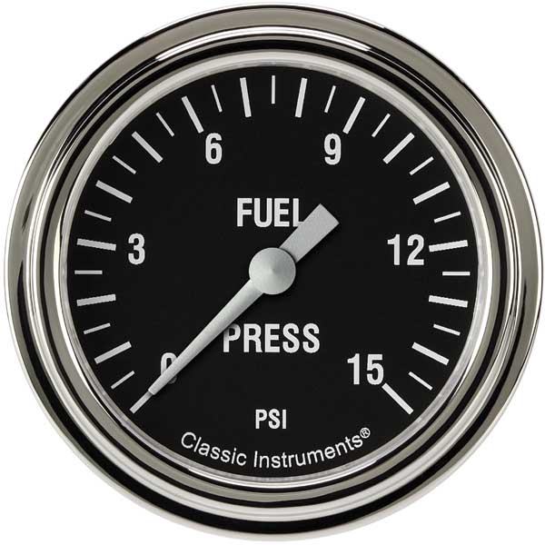 HR345SLF - Classic Instruments Hot Rod Fuel Pressure Gauge 15PSI