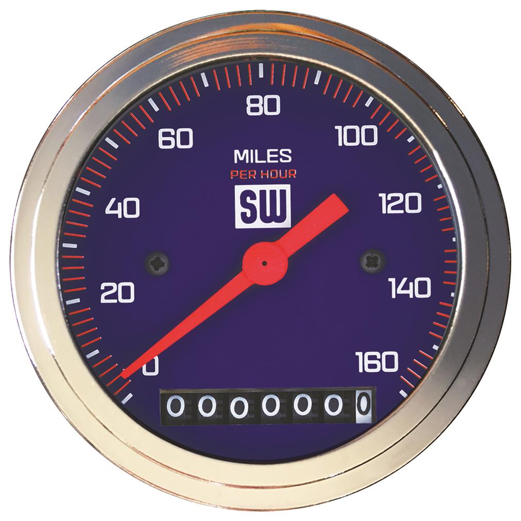 838428-Stewart Warner Speedometer 0-160 MPH Electrical Catalina Series