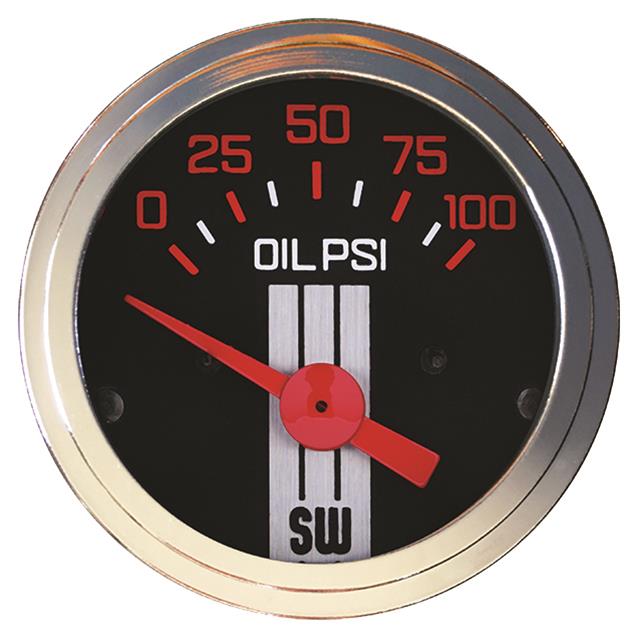 838437-Stewart Warner Oil Pressure Gauge Muscle Series