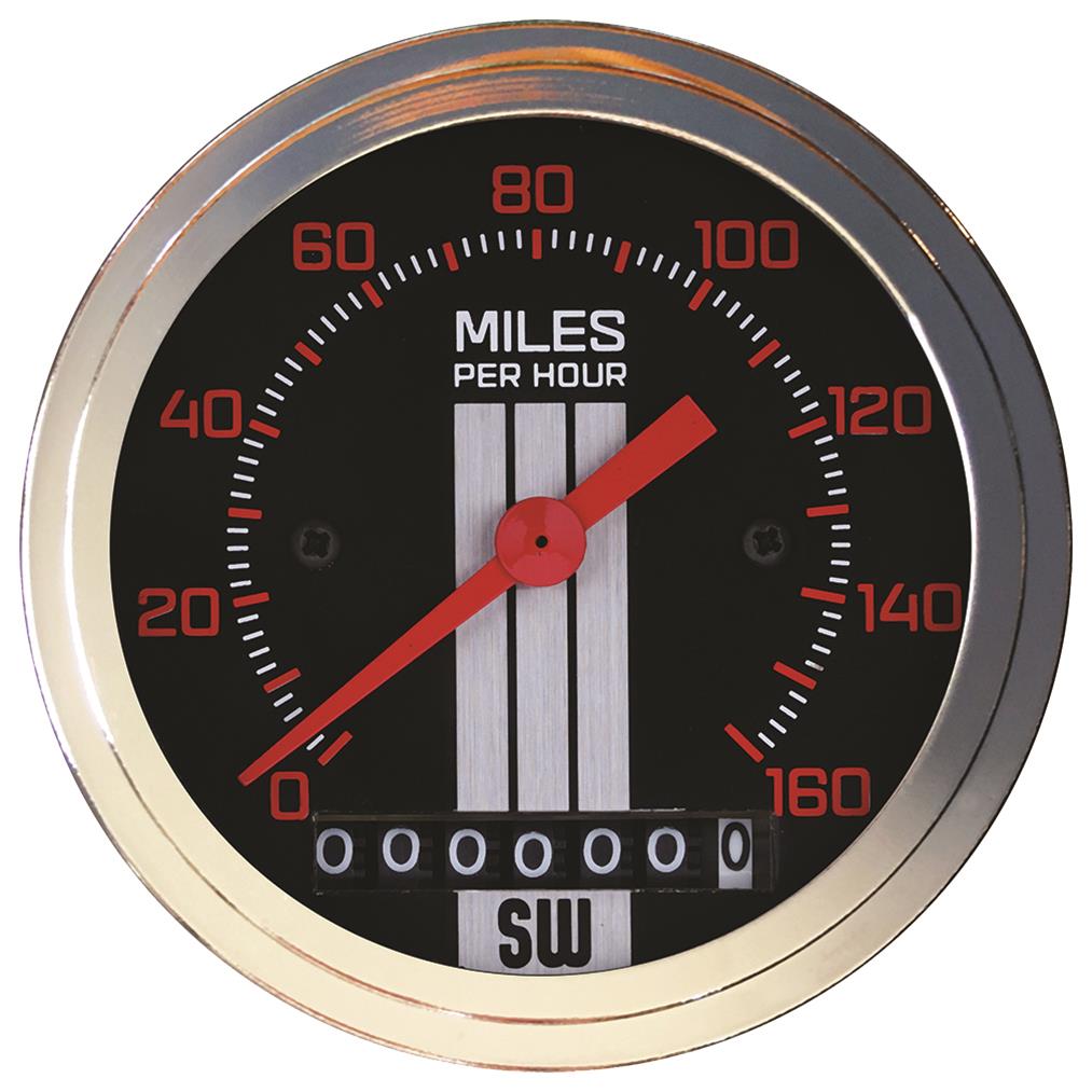 838438-Stewart Warner Speedometer 0-160 MPH Electrical Muscle Series