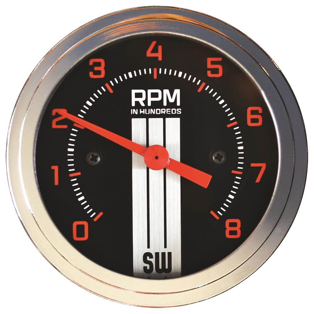 838440-Stewart Warner Tachometer 0-8000 RPM Electrical Muscle Series