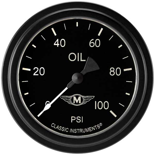 MA381BLF - Classic Instruments Moal Bomber Oil Pressure gauge (100PSI)