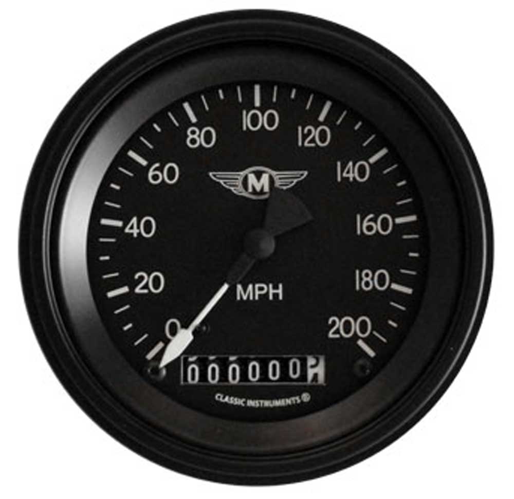 MA57BLF - Classic Instruments Moal Bomber Speedometer 200 MPH
