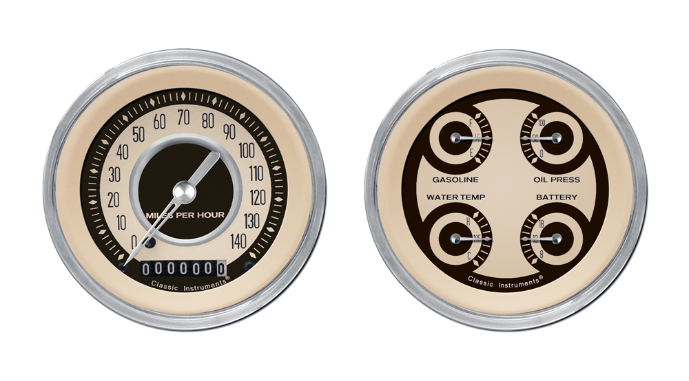 NT02SHC - Classic Instruments Nostalgia VT 2 gauge set Speedometer Quad