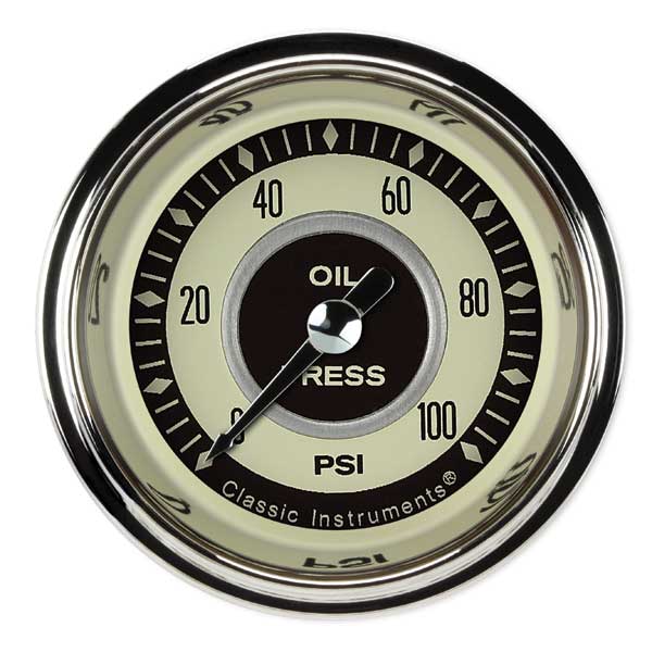 NT181SHC - Classic Instruments Nostalgia VT Oil Pressure Gauge 100PSI