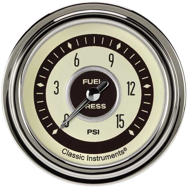 NT345SLC - Classic Instruments Nostalgia VT Fuel Pressure Gauge 15PSI