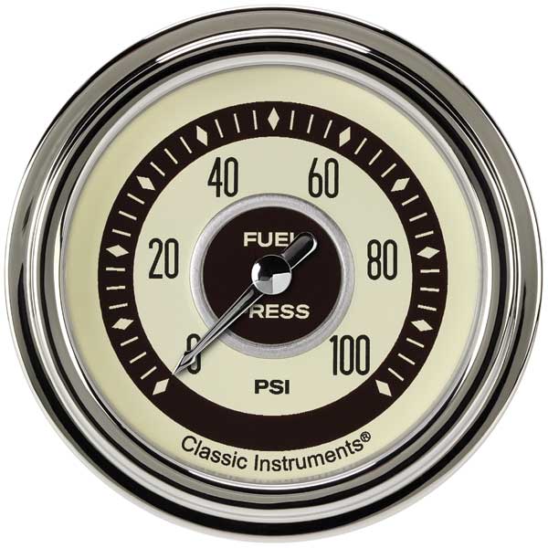 NT346SLC - Classic Instruments Nostalgia VT Fuel Pressure Gauge 100PSI ELC