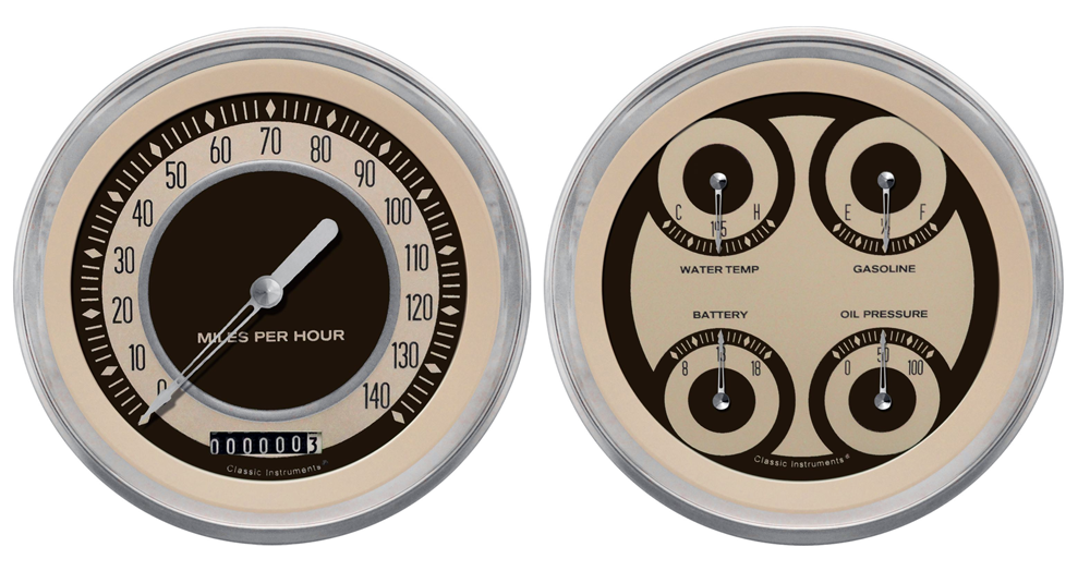 NT52SLC - Classic Instruments Nostalgia VT 2 gauge set Speedometer Quad