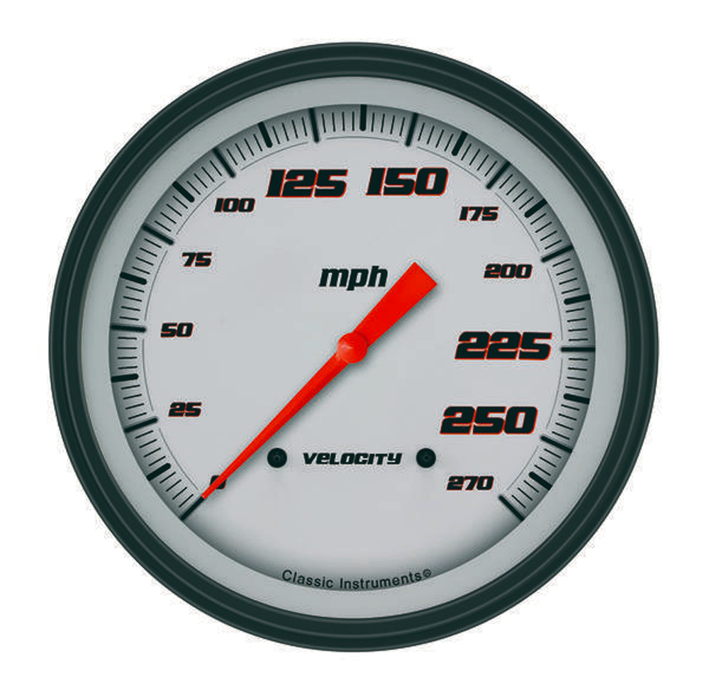 SF71WBLF - Classic Instruments Velocity White Salt Flat Special 270 MPH Speedometer