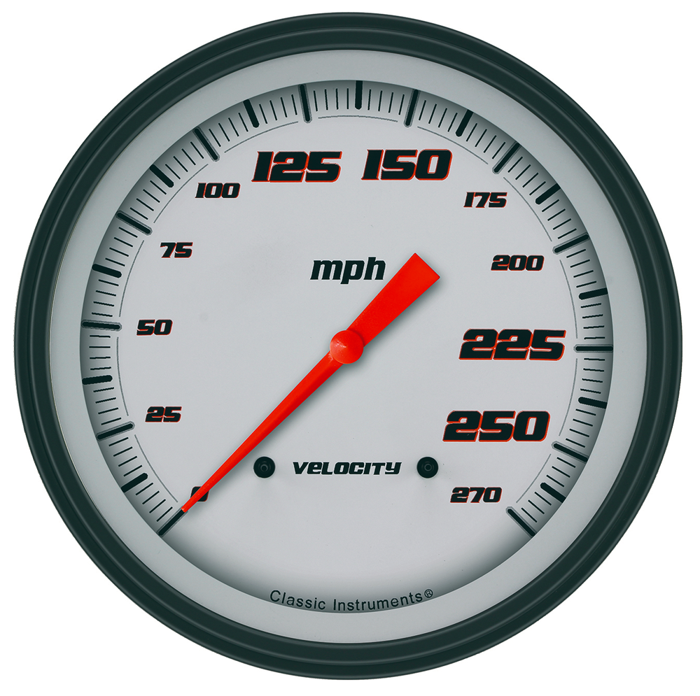 SF80WBLF - Classic Instruments Velocity White Salt Flat Special 270 MPH Speedometer