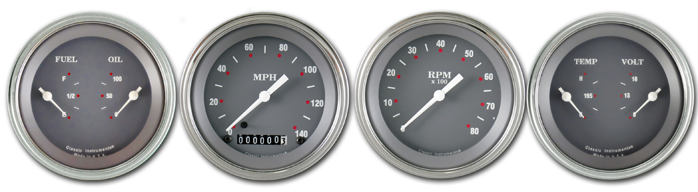 SG05SLF - Classic Instruments SG 4 gauge set Speedometer Tachometer Fuel-Oil Temp-Volt