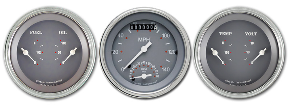 SG34SLF - Classic Instruments SG 3 gauge set Ultimate-Speedometer Fuel-Oil Temp-Volt