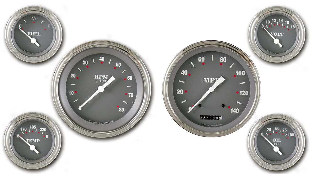 SG51SLF - Classic Instruments SG 6 Gauge Set Speedometer Tachometer Fuel Temperature Volt Oil
