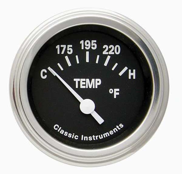 TE26BSLF - Classic Instruments Tetra Black Water Temperature gauge