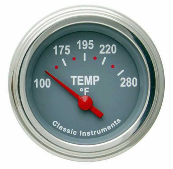 TE26GSLF - Classic Instruments Tetra Gray Water Temperature gauge