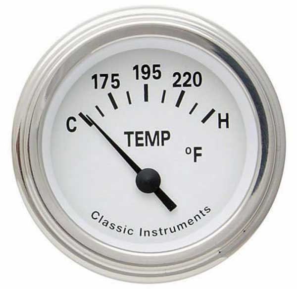 TE26WSLF - Classic Instruments Tetra White Water Temperature gauge