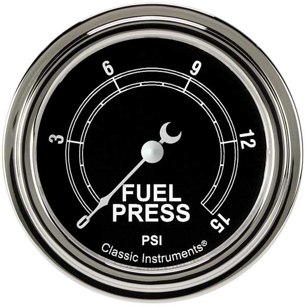 TR345SLF - Classic Instruments Traditional Fuel Pressure Gauge 15PSI