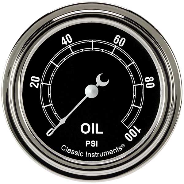 TR381SLF - Classic Instruments Traditional Oil Pressure Gauge 100PSI