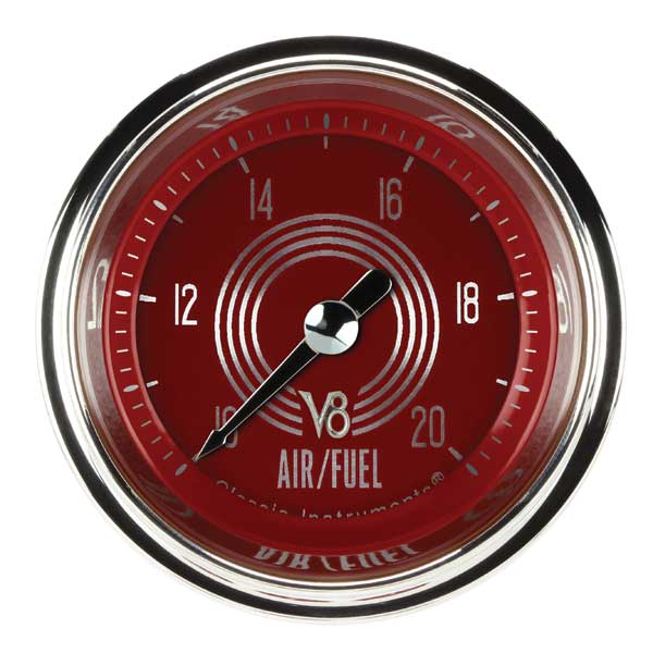 V8RS194SHC - Classic Instruments V8 Red Steelie Air-Fuel Ratio Gauge