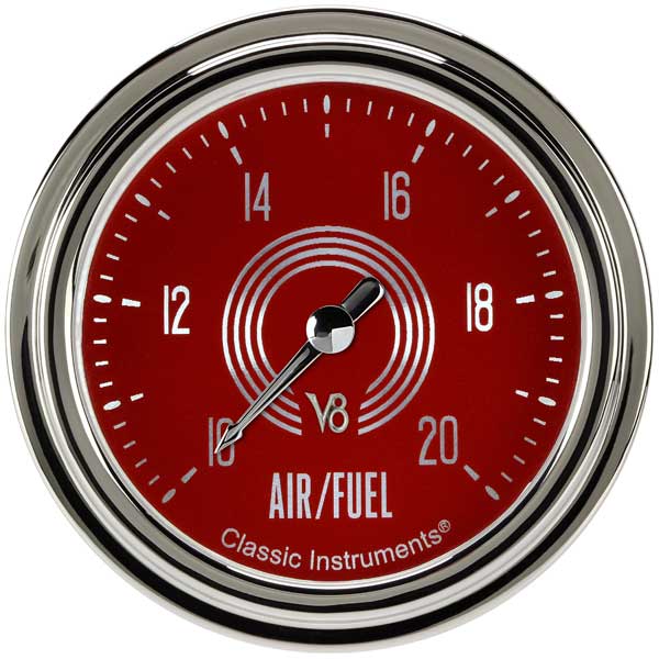 V8RS394SLC - Classic Instruments V8 Red Steelie Air-Fuel Ratio Gauge