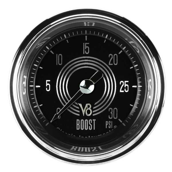 V8SR142SHC - Classic Instruments V8 Speedster Series Boost Gauge 30PSI