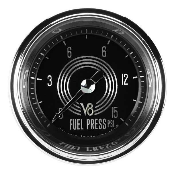 V8SR145SHC - Classic Instruments V8 Speedster Series Fuel Pressure Gauge 15PSI