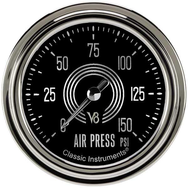 V8SR318SLC - Classic Instruments V8 Speedster Series Air Pressure Gauge 150PSI