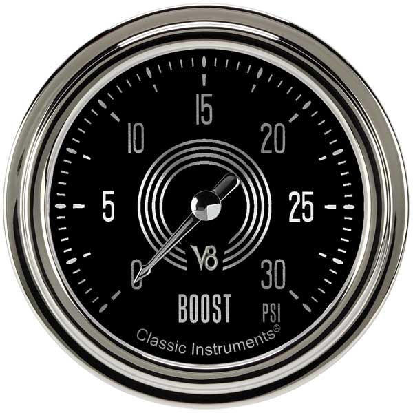 V8SR342SLC - Classic Instruments V8 Speedster Series Boost Gauge 30PSI