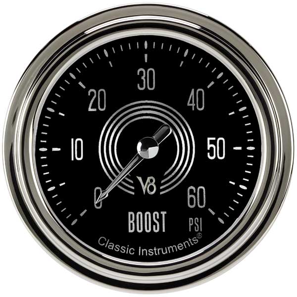 V8SR343SLC - Classic Instruments V8 Speedster Series Boost Gauge 60PSI