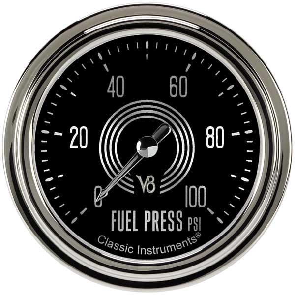 V8SR346SLC - Classic Instruments V8 Speedster Series Fuel Pressure Gauge 100PSI