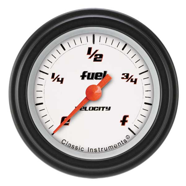 VS109WBLF - Classic Instruments Velocity White Series Fuel Gauge