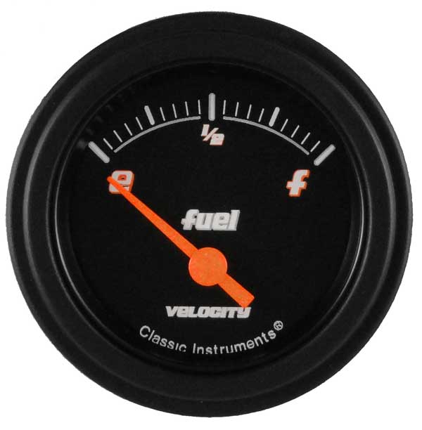 VS11BBLF - Classic Instruments Velocity Black Series Fuel Gauge 75-10 ohm