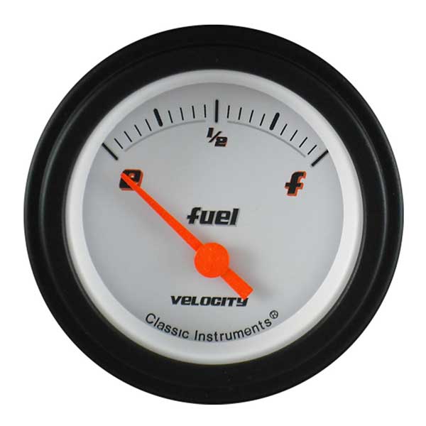 VS11WBLF - Classic Instruments Velocity White Series Fuel Gauge 75-10 ohm