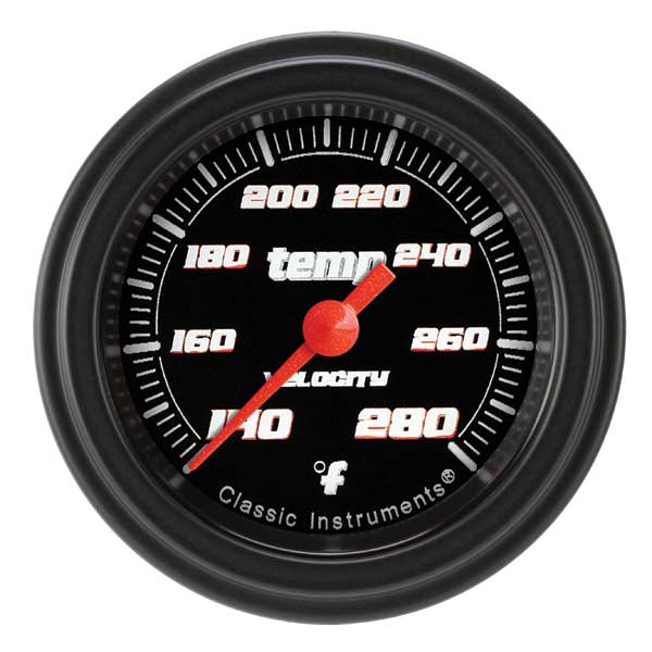 VS126BBLF-02 - Classic Instruments Velocity Black Series Water Temperature Gauge