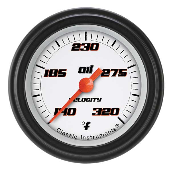 VS128WBLF - Classic Instruments Velocity White Series Oil Temperature Gauge