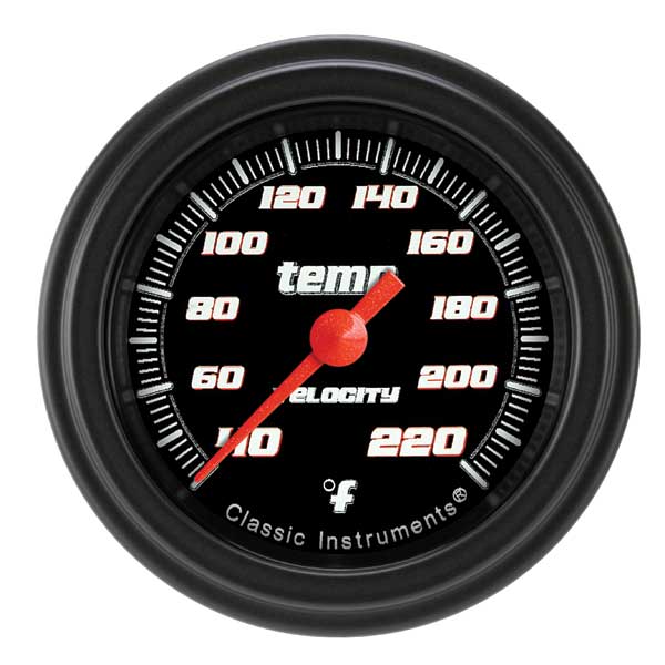 VS129BBLF - Classic Instruments Velocity Black Series Stock Eliminator Temperature Gauge