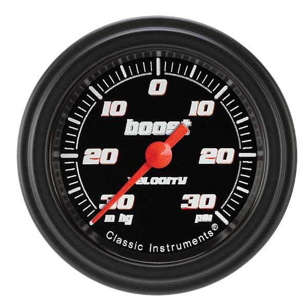 VS141BBLF - Classic Instruments Velocity Black Series Boost-Vacuum Gauge