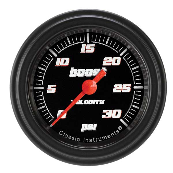 VS142BBLF - Classic Instruments Velocity Black Series Boost Gauge 30PSI