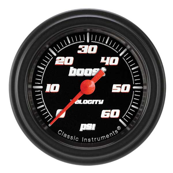 VS143BBLF - Classic Instruments Velocity Black Series Boost Gauge 60PSI